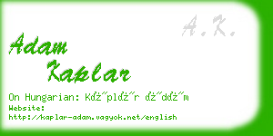 adam kaplar business card